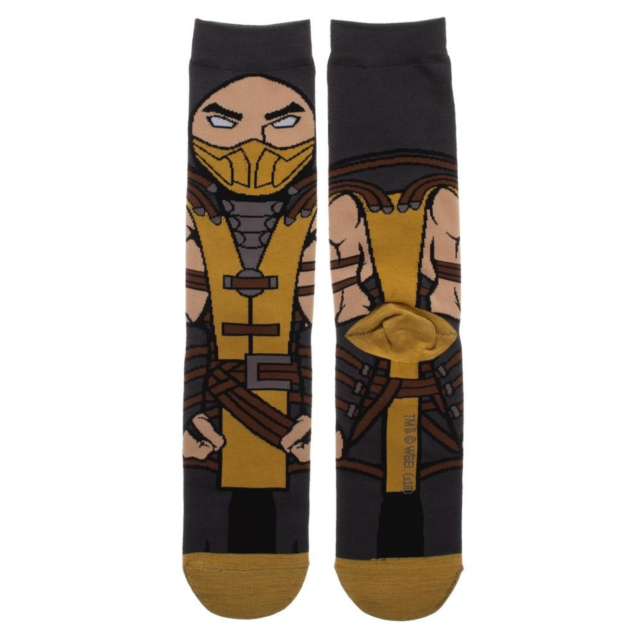 Mortal Kombat Scorpion Character Crew Socks